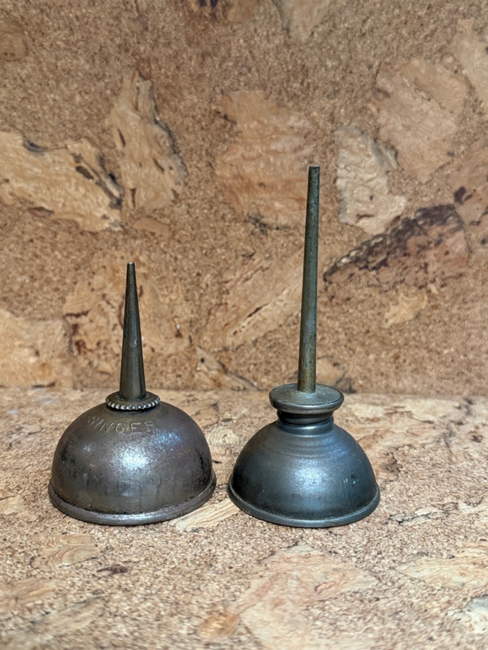 Vintage Singer Metal Oil Cans